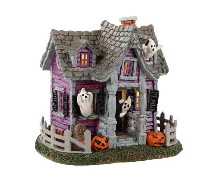 Lemax -'Ghost Cottage'- Verlicht gebouw - Werkt op batterijen - Exclusief adapter afbeelding