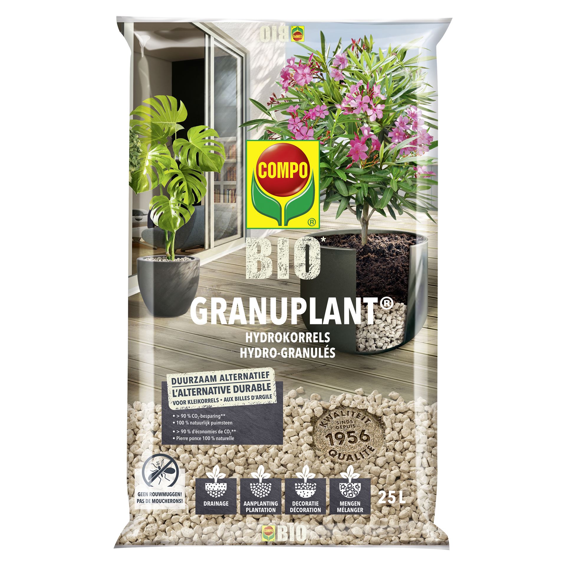 Compo Granuplant Puimsteenkorrels - 25L - bio