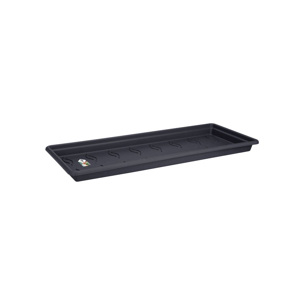 elho Green Basics Garden Xxl Schotel 80 - Living black (Zwart) - L 72 x B 33 x H 6 cm - Ideaal voor buitenpotten - 100% gerecycled afbeelding