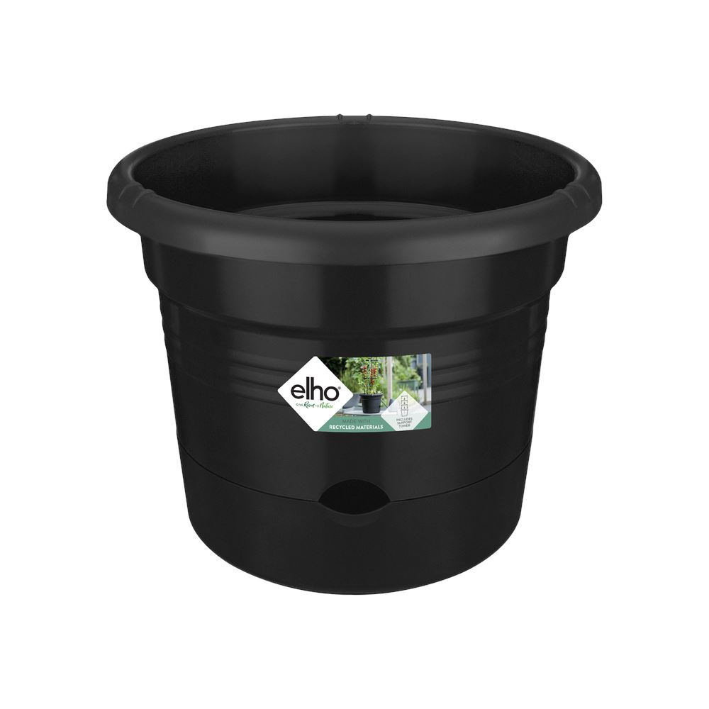 elho Green Basics Tomaten Pot 33 - Living black (Zwart) -Ø 34 x H 26 cm - Ideaal voor buiten - 100% gerecycled afbeelding