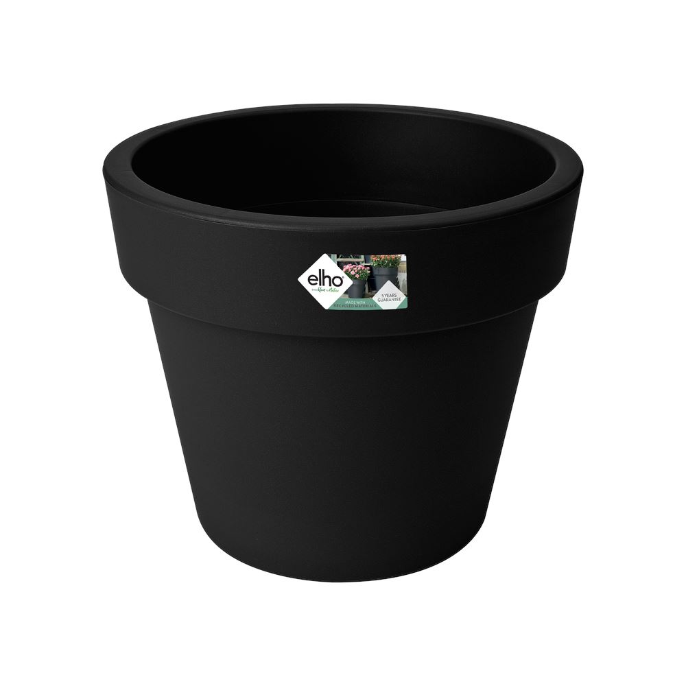 elho Green Basics Top Planter 23 - Living black (Zwart) -Ø 23 x H 20 cm - Ideaal voor buiten - 100% gerecycled afbeelding