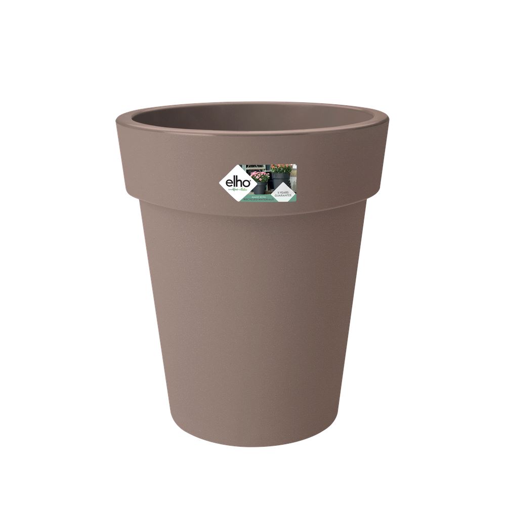 elho Green Basics Top Planter Hoog 35 - Taupe (Bruin) -Ø 35 x H 41 cm - Ideaal voor buiten - 100% gerecycled afbeelding