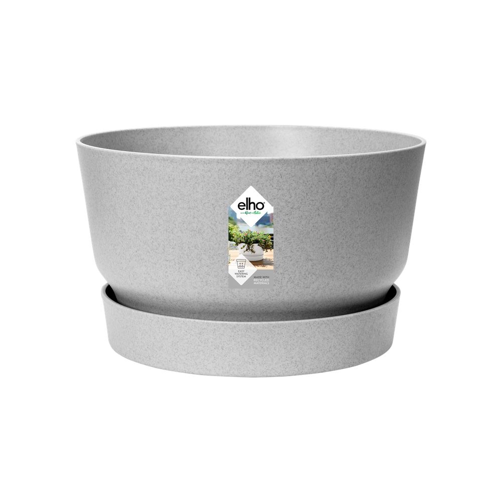 elho Greenville Bowl 33 - Living concrete (Grijs) -Ø 33 x H 19 cm - Ideaal voor buiten - 100% gerecycled afbeelding