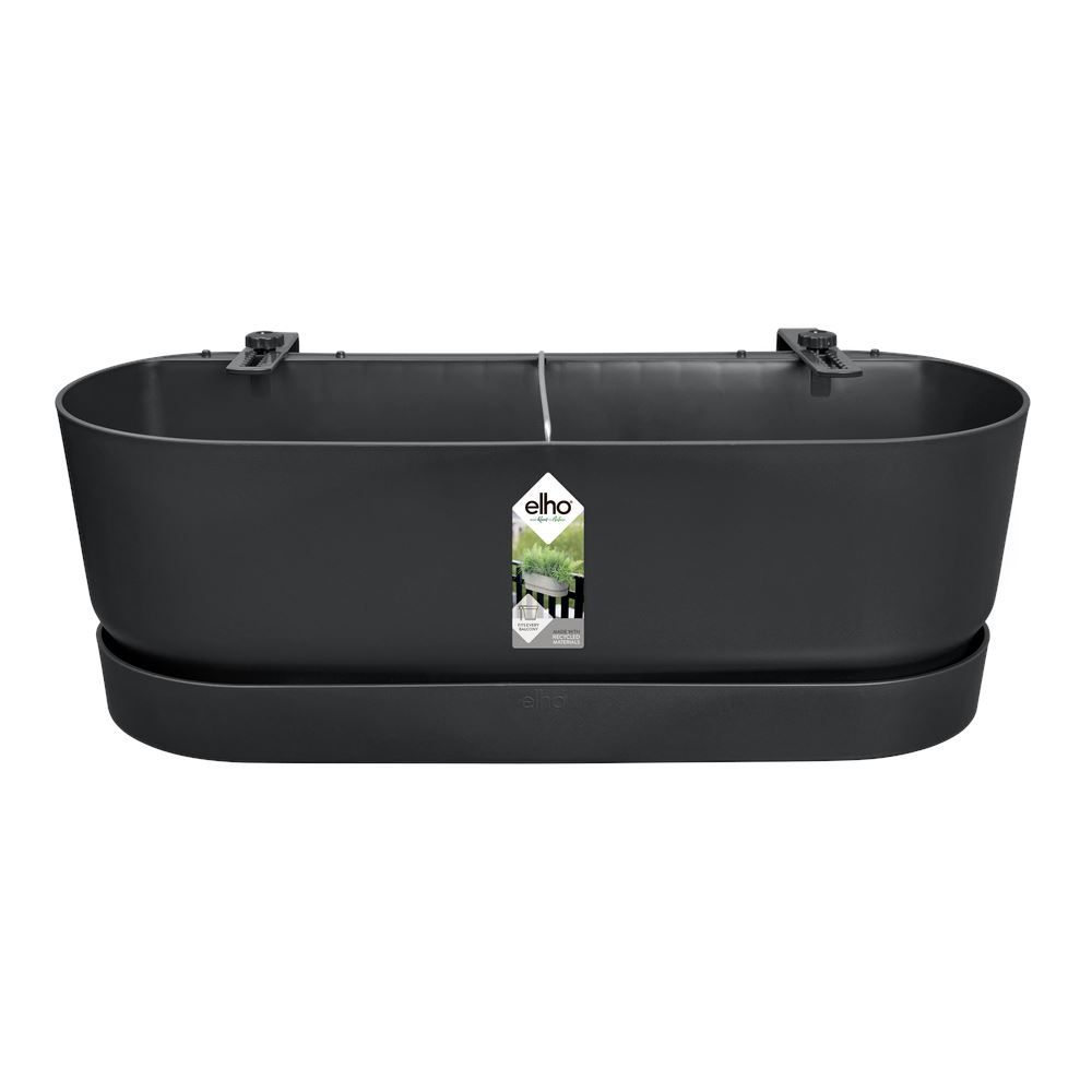 elho Greenville Easy Balcony 52 - Living black (Zwart) - L 52 x B 21 x H 19 cm - Ideaal voor balkon - 100% gerecycled afbeelding
