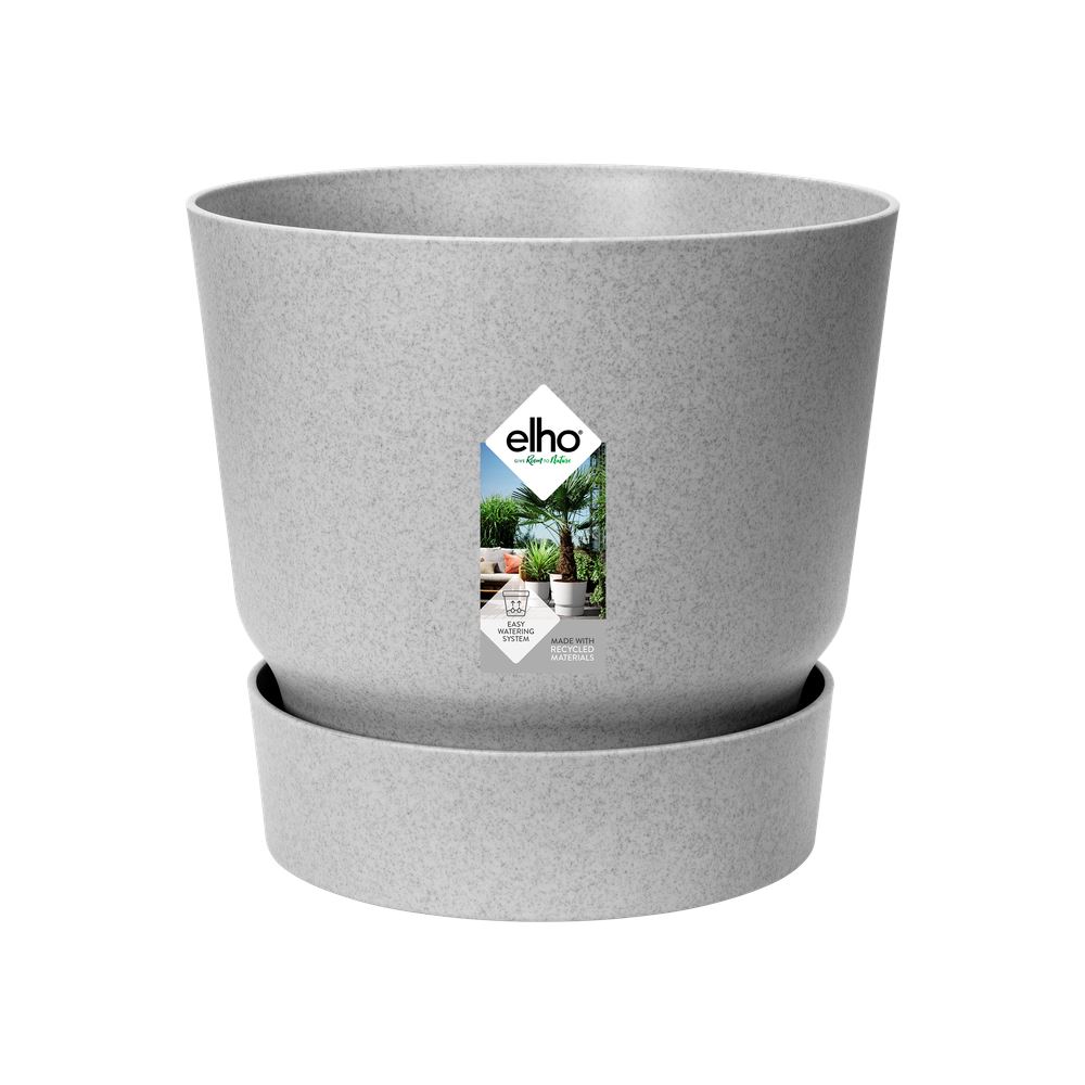 elho Greenville Round 25 - Living concrete (Grijs) -Ø 24 x H 23 cm - Ideaal voor buiten - 100% gerecycled afbeelding