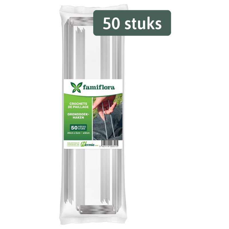Famiflora gronddoekhaken - pennenØ 3mm - L20 cm x B5 cm - 50 stuks afbeelding
