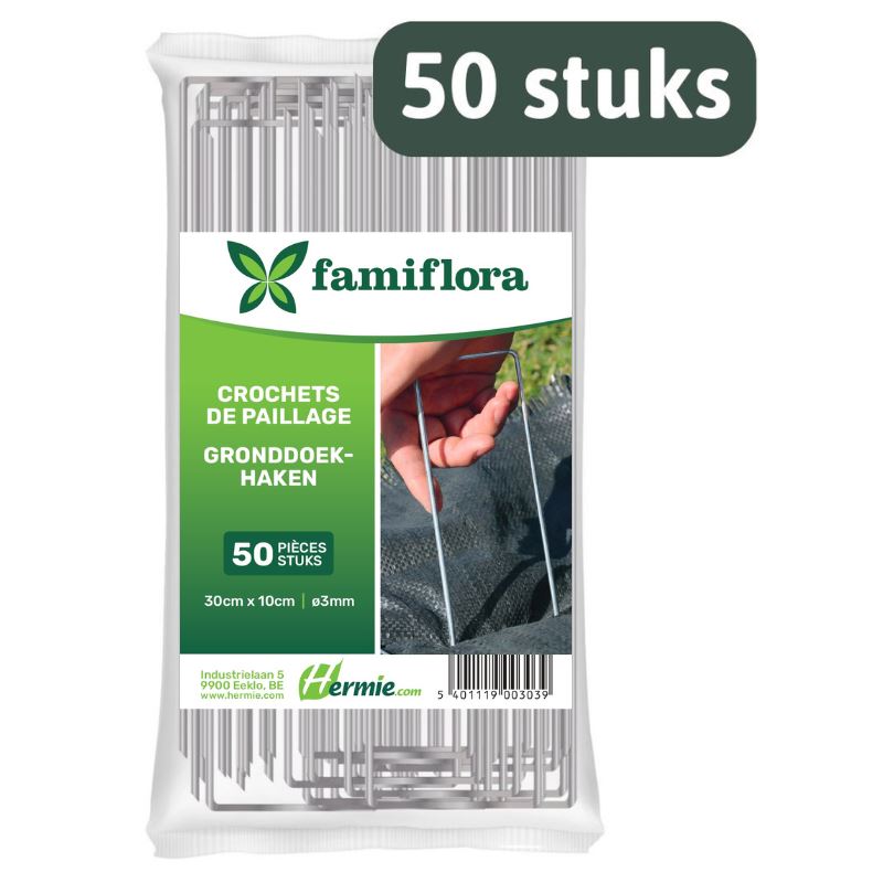 Famiflora gronddoekhaken - pennenØ 3mm - L30 x B10 cm - 50 stuks afbeelding