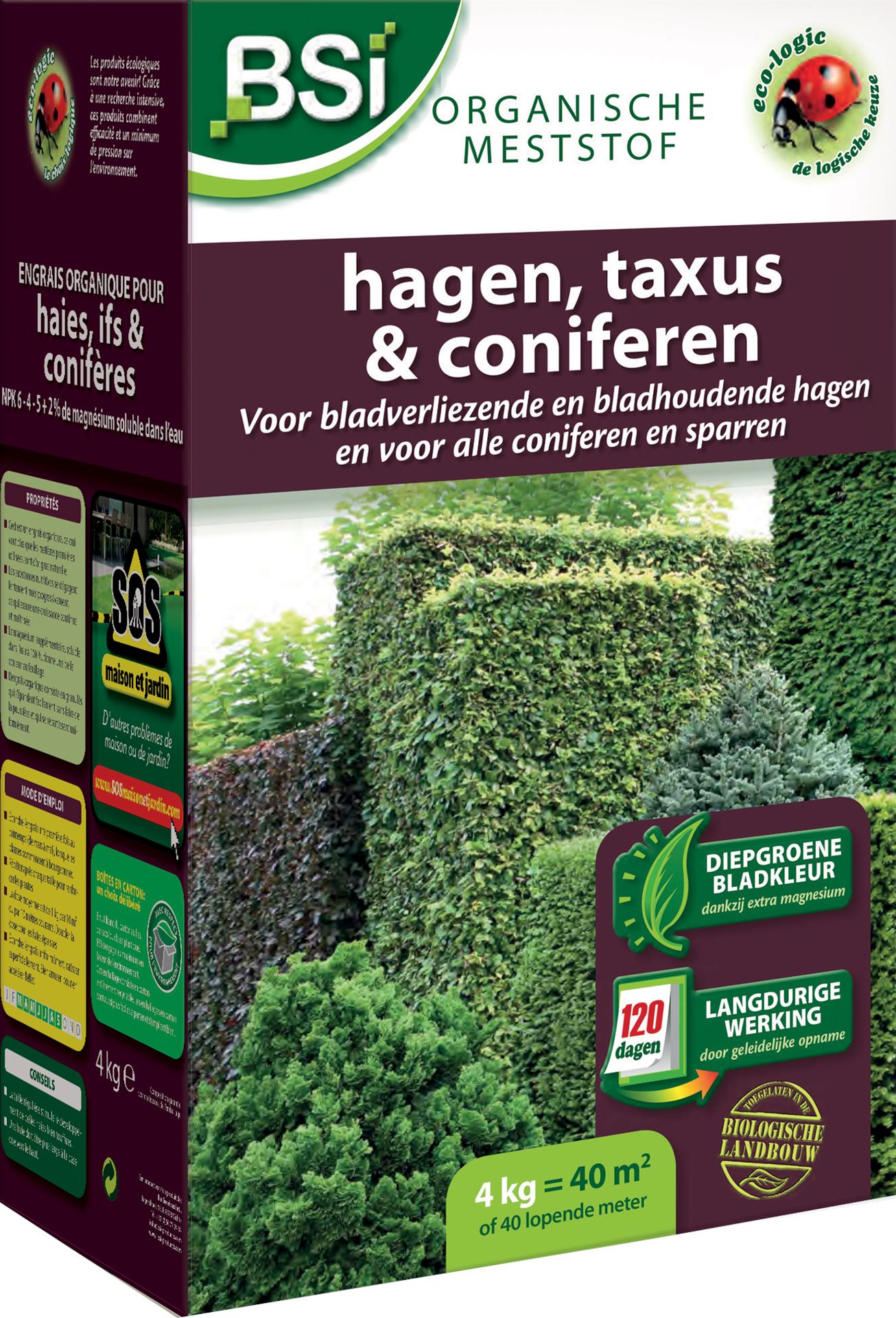 BSI meststof voor hagen, taxus en coniferen - 4 kg - voor 40 m² afbeelding