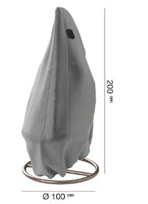 Platinum AquaShield hangstoelhoesØ100xH200 grijs - Stevige bevestiging - Actief luchtcirculatiesysteem - Waterdicht polyester afbeelding