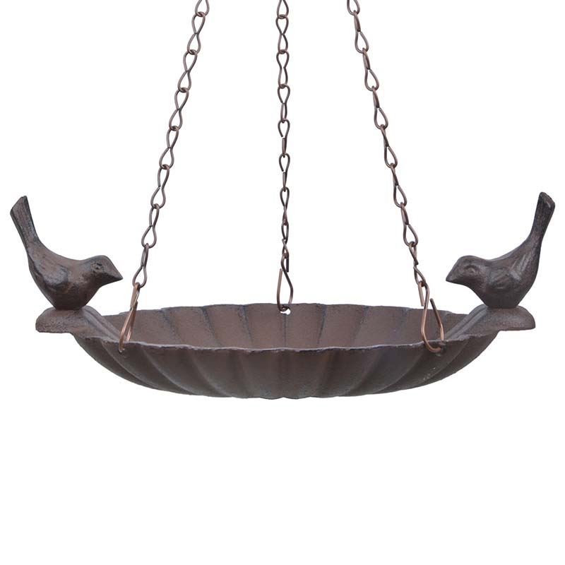 Esschert Design hangend vogelbad met 2 vogels - LxBxH: 20,3x14,2x8,2cm afbeelding