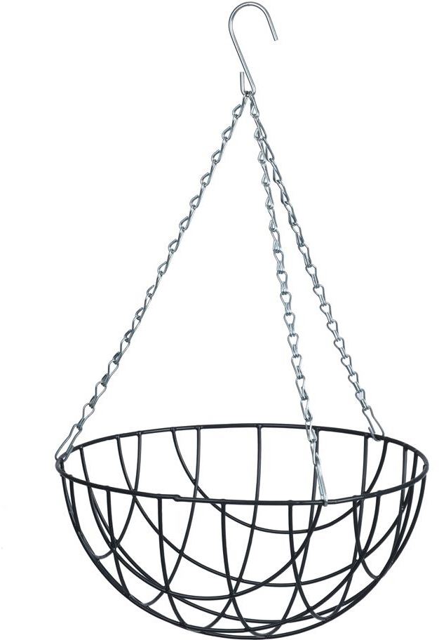 Nature Hanging basket metaaldraad groen geëpoxeerd incl. ketting H15,5xØ35cm afbeelding