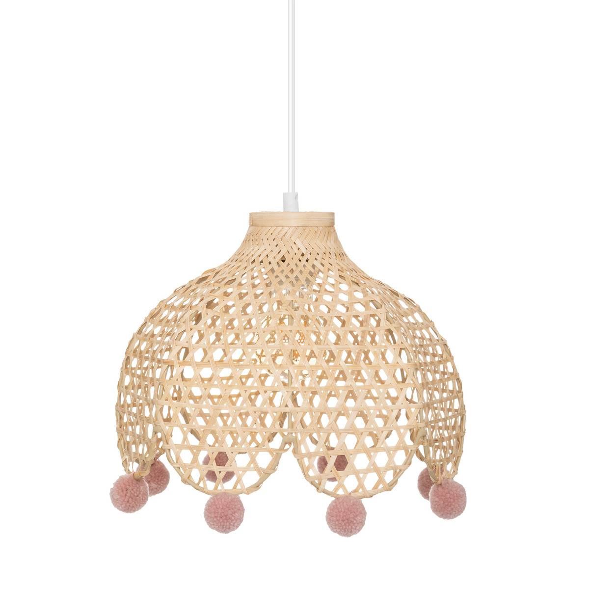 Atmosphera bamboe hanglamp voor kinderkamer - Hoogte 22 cm - Op netstroom - Maximaal vermogen: 40W - E27 Fitting afbeelding