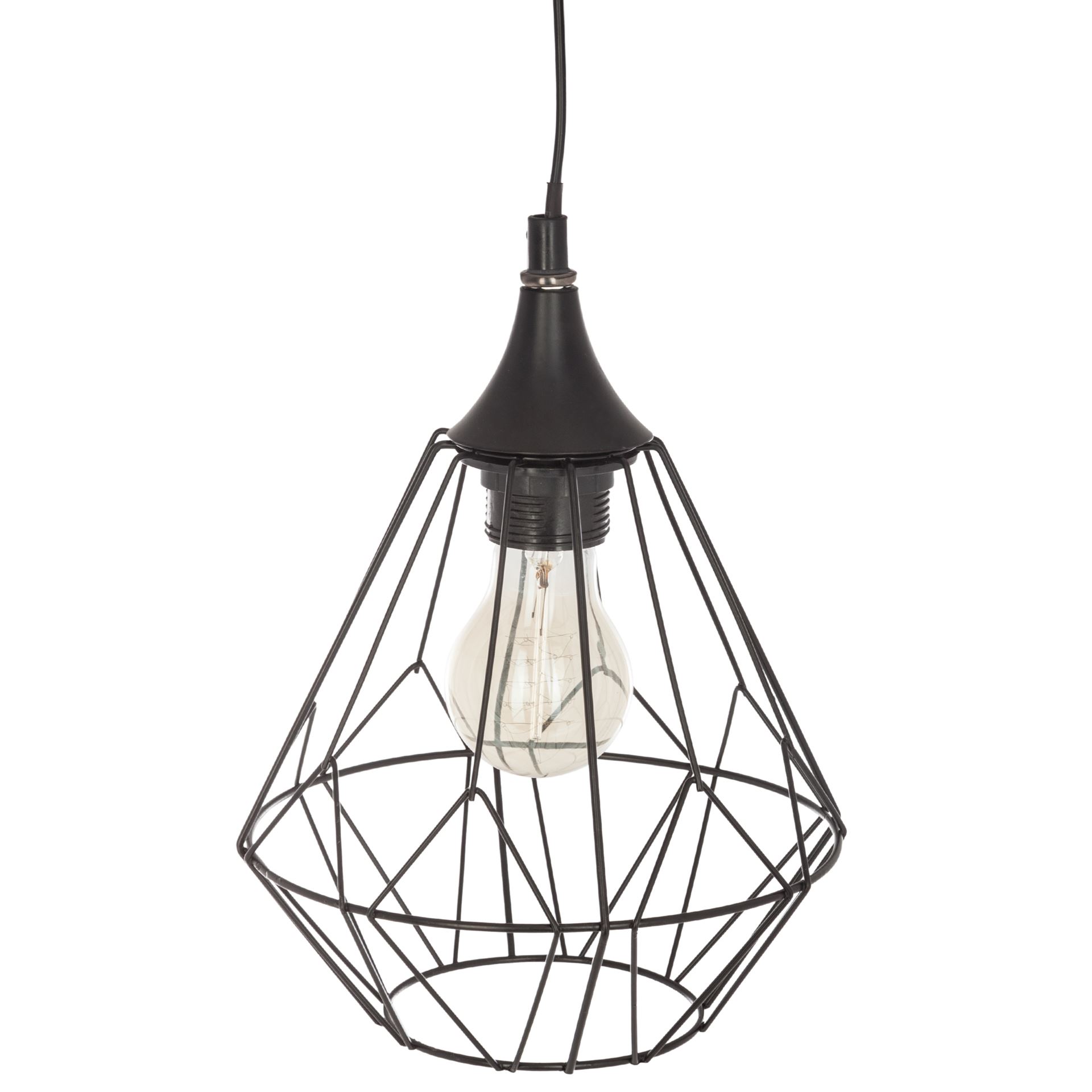 Atmosphera zwarte Flave Hanglamp met Stalen Canopy - E27 Fitting - Kabellengte 105 cm afbeelding