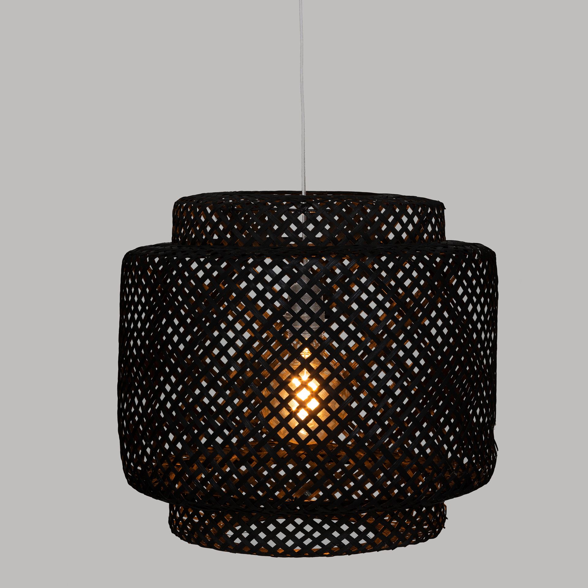 Atmosphera zwarte Bamboe Hanglamp - Diameter 40 cm - E27 Fitting (Exclusief Lamp) afbeelding