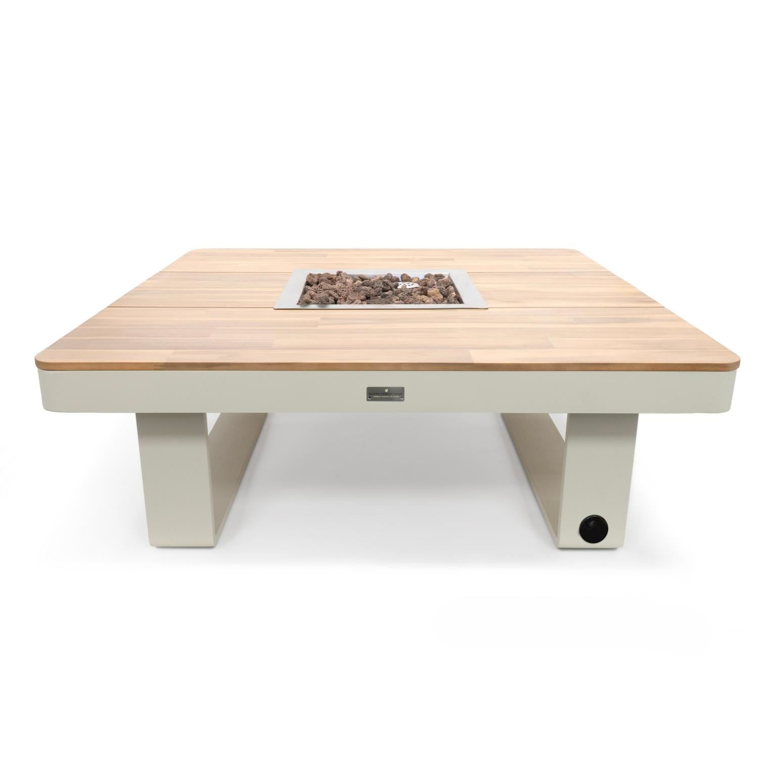 Happy Cocooning Horizon 95 Vuurtafel - 95x95x24 cm - Oyster Beige - Acaciahout