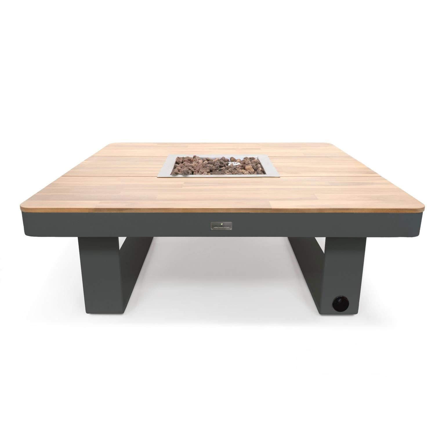 Happy Cocooning Horizon 95 Vuurtafel - 95x95x24 cm - Smokey Anthracite - Acaciahout