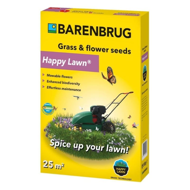 Barenbrug gras- en bloemenzaad 0,5kg tot 25 m²- Happy Lawn - Voor maaibare bloemen in je gazon! afbeelding