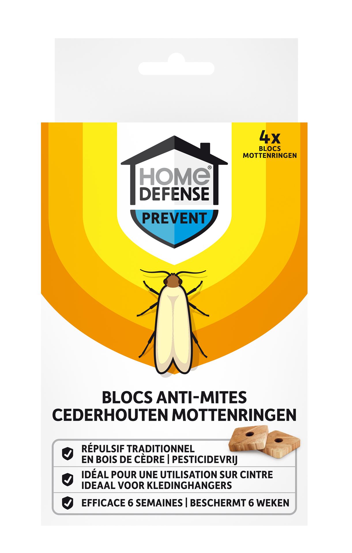 Home Defense Mottenringen– 4 stuks – tegen kledingmotten afbeelding
