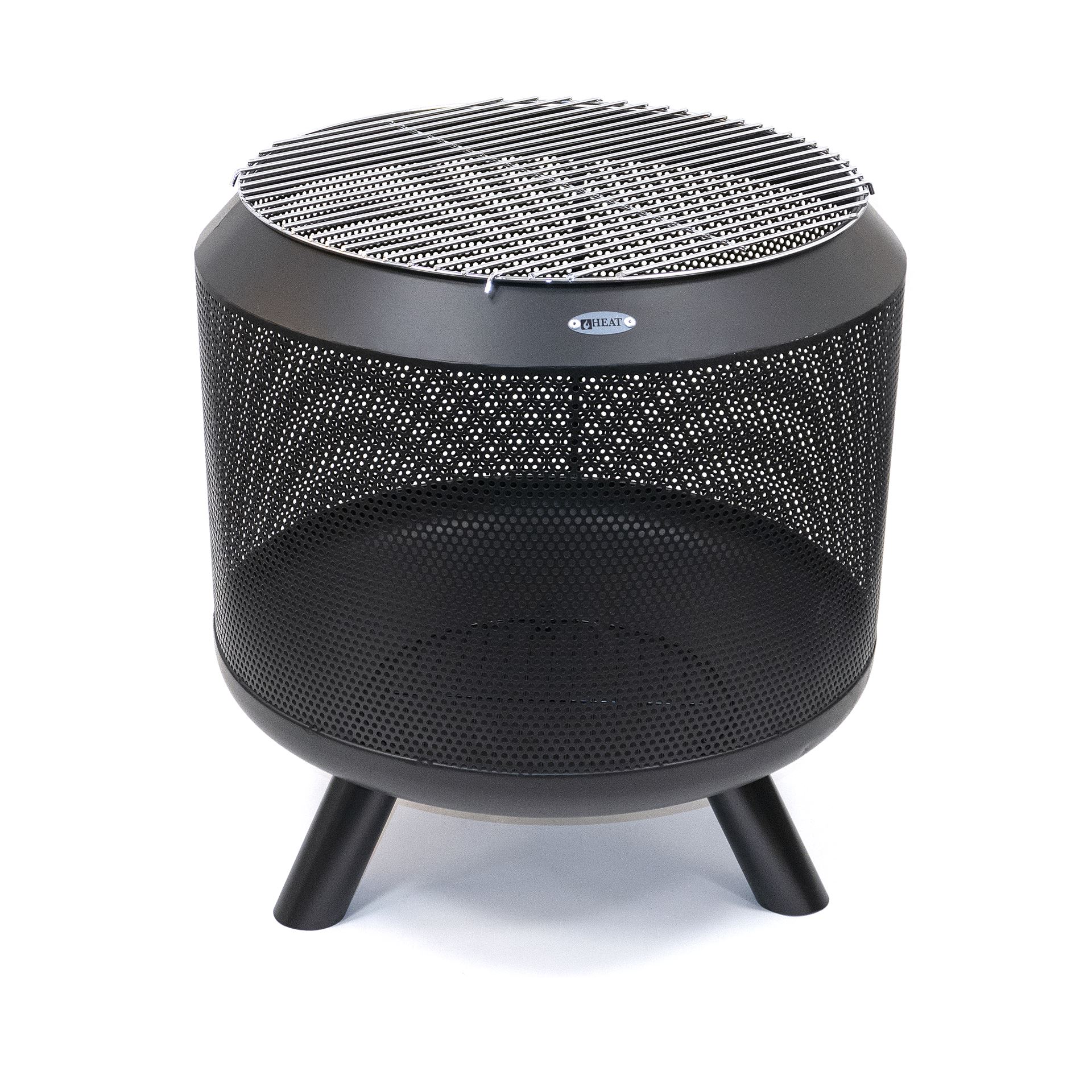 HEAT vuurkorf Fire Drum met grillrooster– Ø54 x H60 cm – zwart afbeelding
