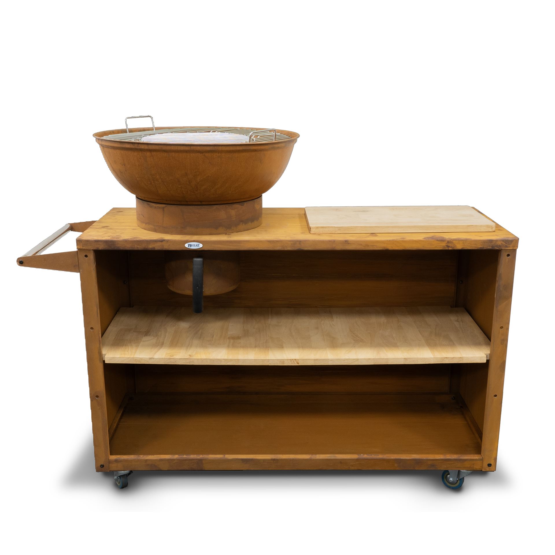 HEAT buitenkeuken Trolle met vuurschaal en grillroosters – L115 x B46 x H106 cm – roest