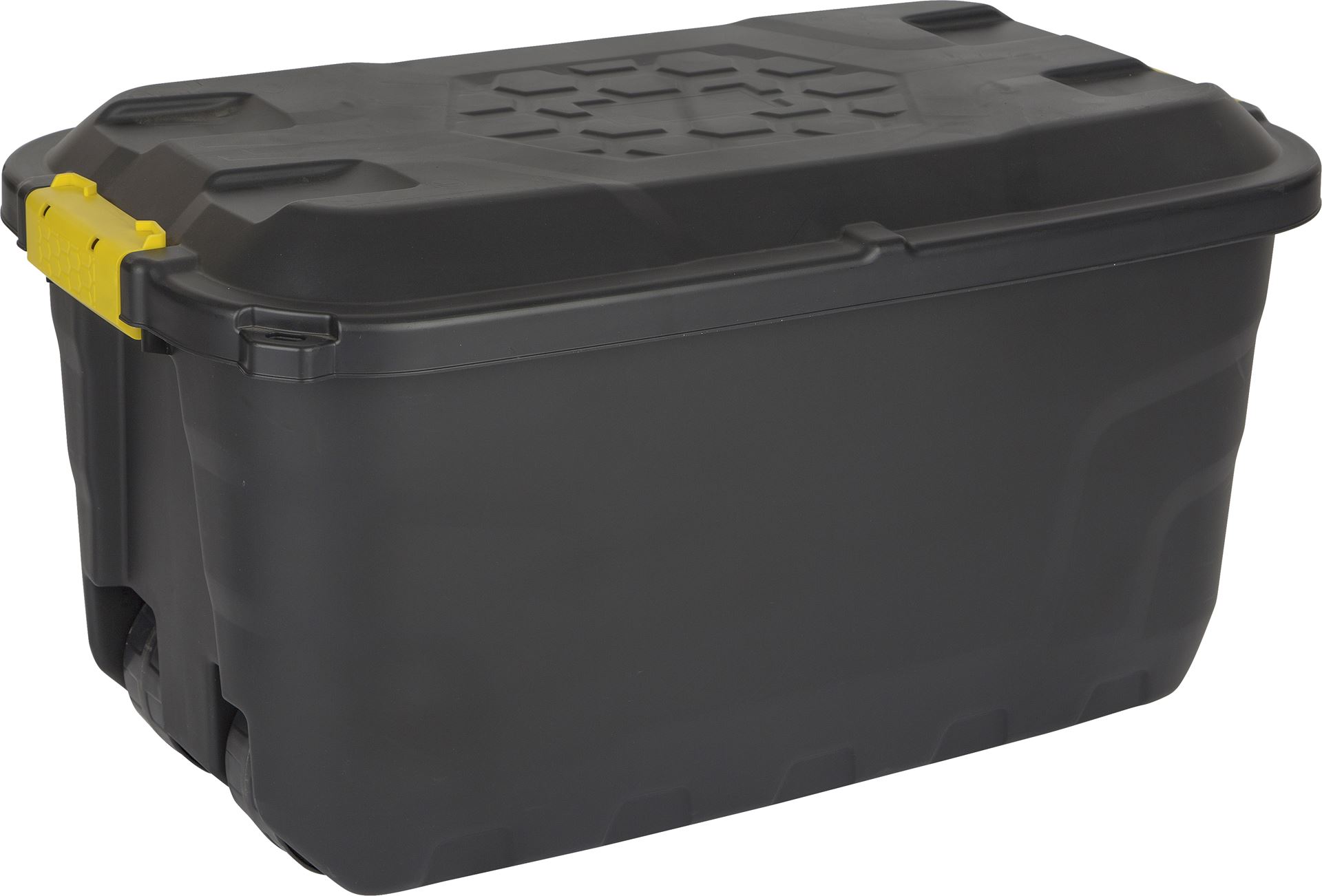 Practo Home opbergkoffer kunststof met wielen zwart - Werkbanken en koffers - 42x77x40cm - 75 liter afbeelding