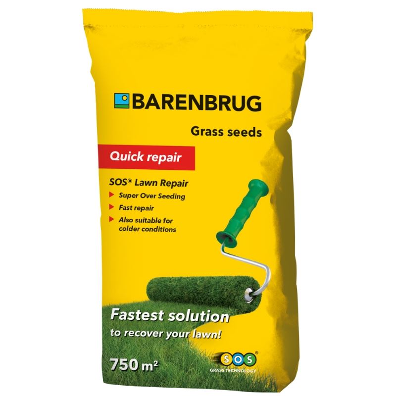 Barenbrug graszaad 15kg tot 600m² - herstelgazon SOS Lawn Repair gecoat afbeelding