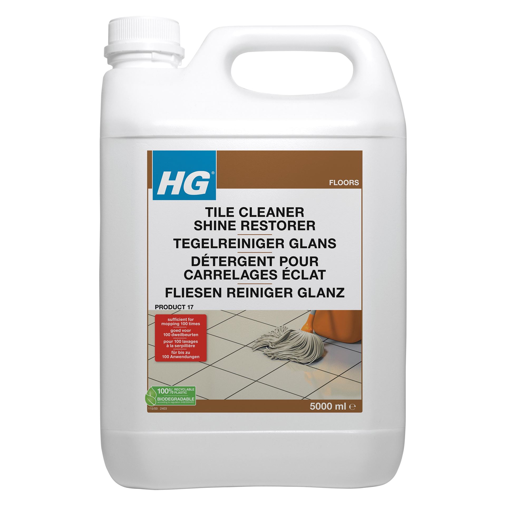 HG glansherstellende tegelreiniger - Vloerfris - 5L afbeelding