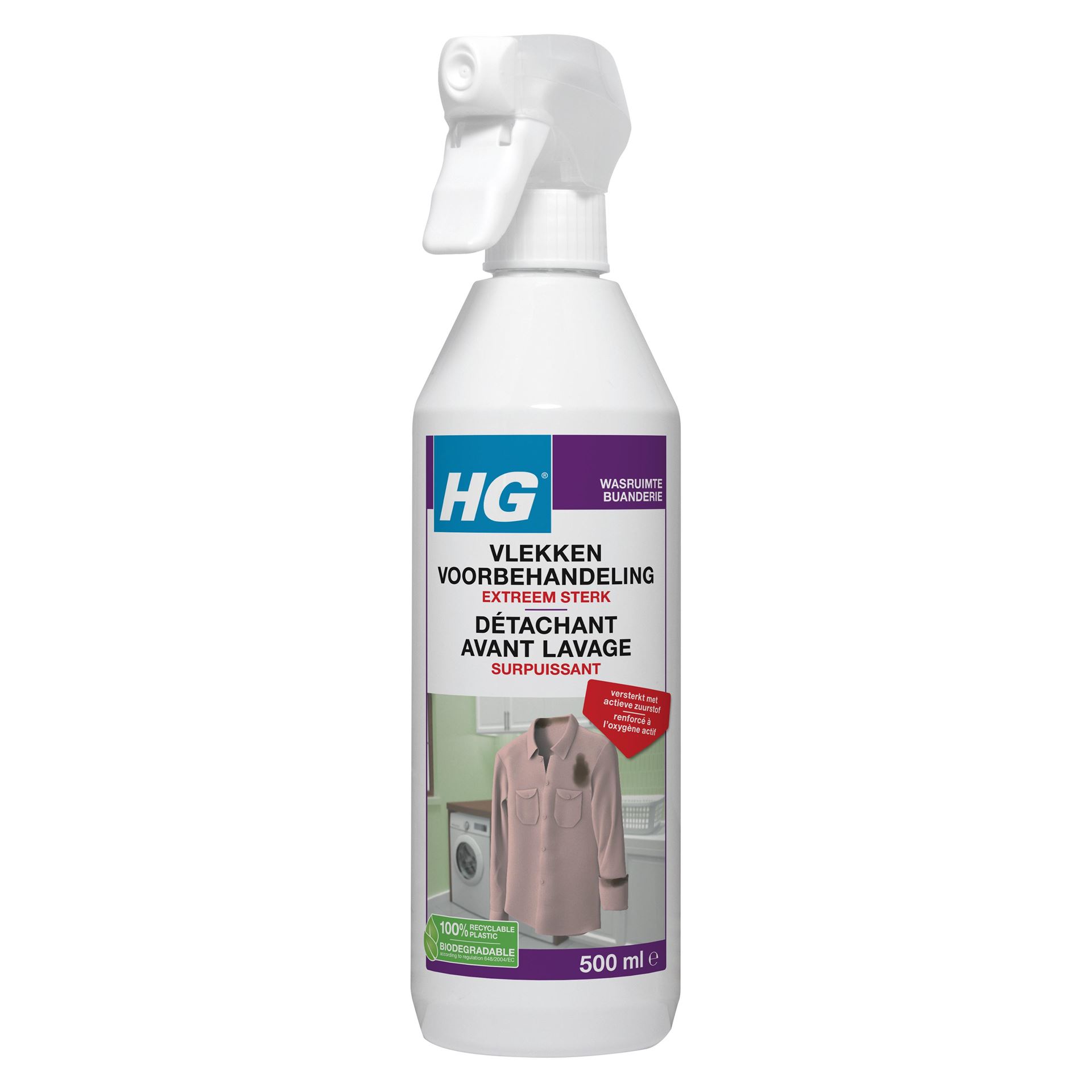 HG vlekken en plekken voorbehandeling spray extra sterk - 500ml afbeelding