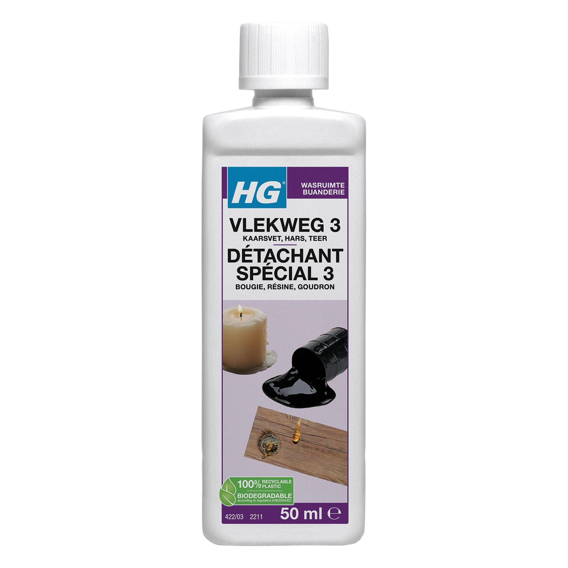 HG vlekweg nr. 3 kaarsvet/hars/teer - 50ml afbeelding