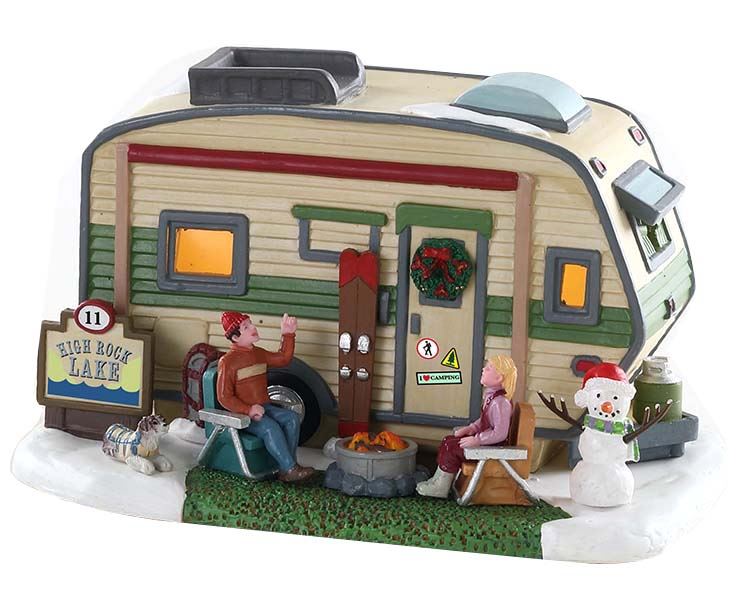 Lemax -'High Rock Lake Trailer'- Verlicht gebouw - Exclusief adapter (Werkt op batterijen) afbeelding