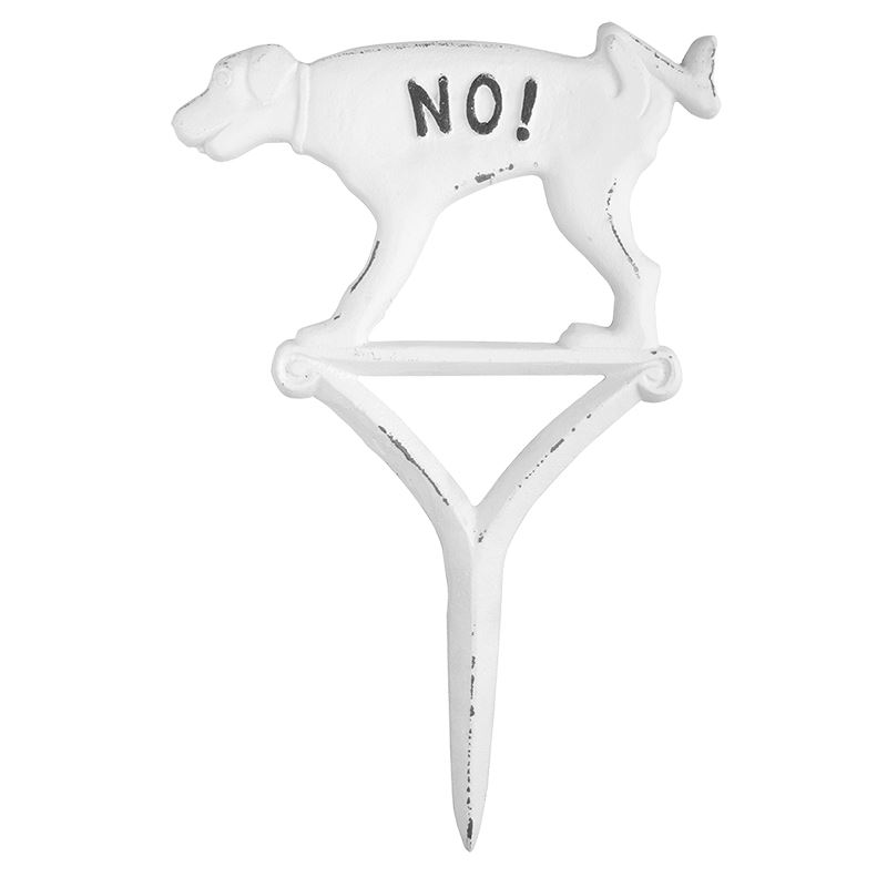 Esschert Design hondenbordje plassen"No!"wit - LxBxH: 20,5x1,2x31,5cm afbeelding