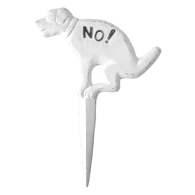 Esschert Design hondenbordje poepen"No!"wit - LxBxH: 23x1,4x31,9cm afbeelding