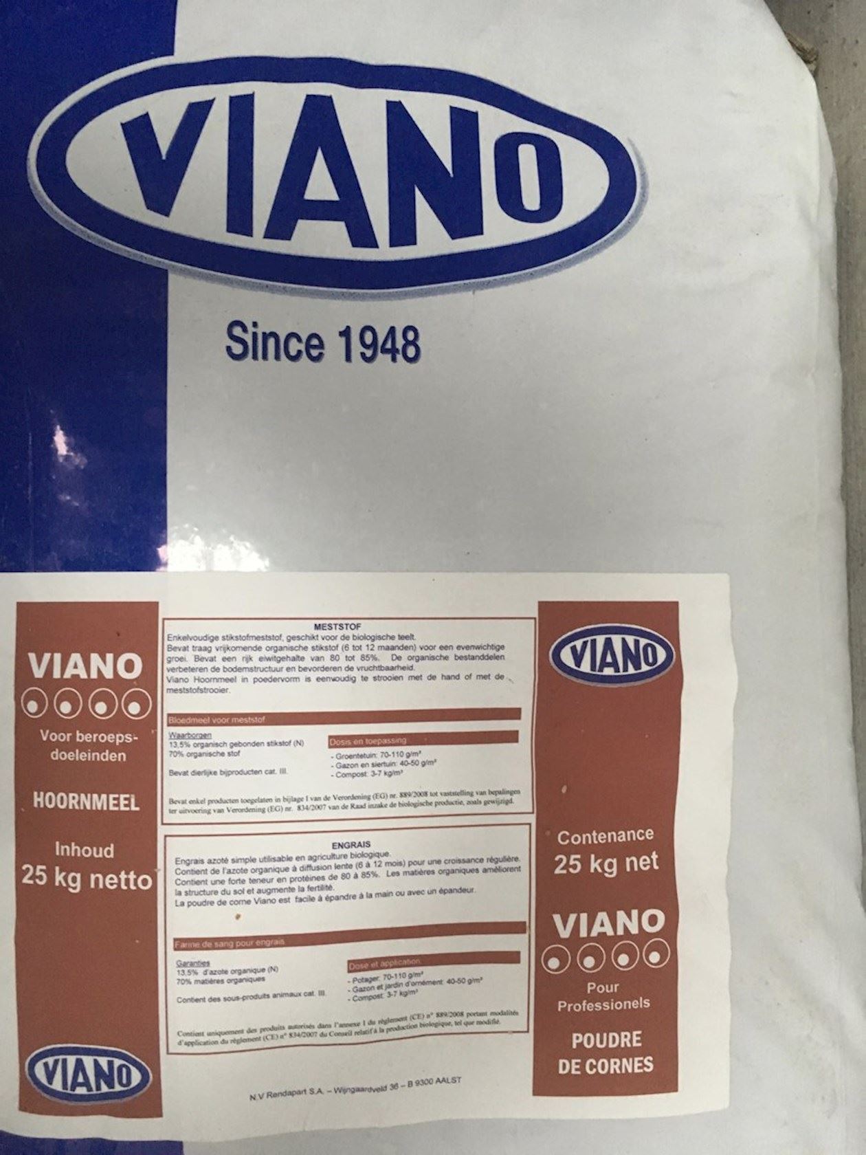 Viano meststof - hoornmeel - 25 kg afbeelding