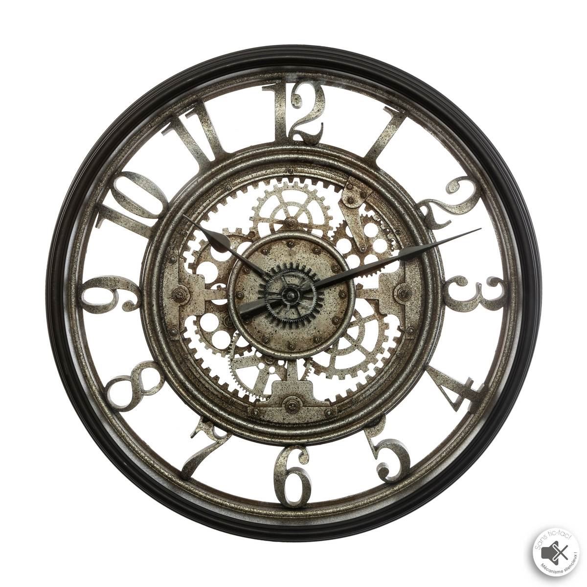 Atmosphera wandklok - Vintage metal -Ø51 cm - Kunststof/Glas - Antraciet afbeelding