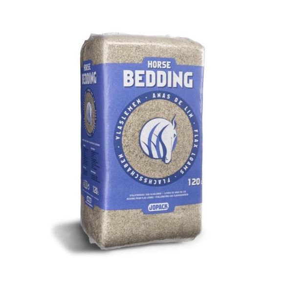 Jopack Vlaslemen vlasvezel - 120L - 100% natuurlijk - Absorberende bodembedekker voor paardenstallen/konijnenhokken/kippenhokken afbeelding