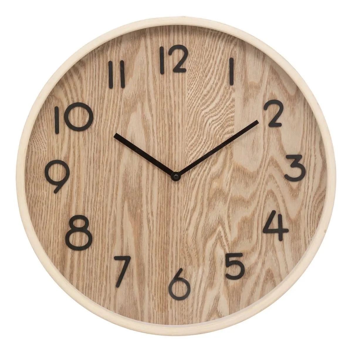 Atmosphera Ivana Wandklok– Licht bruin hout – Ø38 cm – Bruin – Keuken/Kamer/Kantoor afbeelding