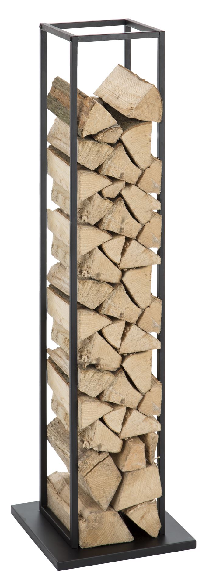 Practo Home houtopberging modern zwart - Haardaccessoires - 23x23x120cm afbeelding