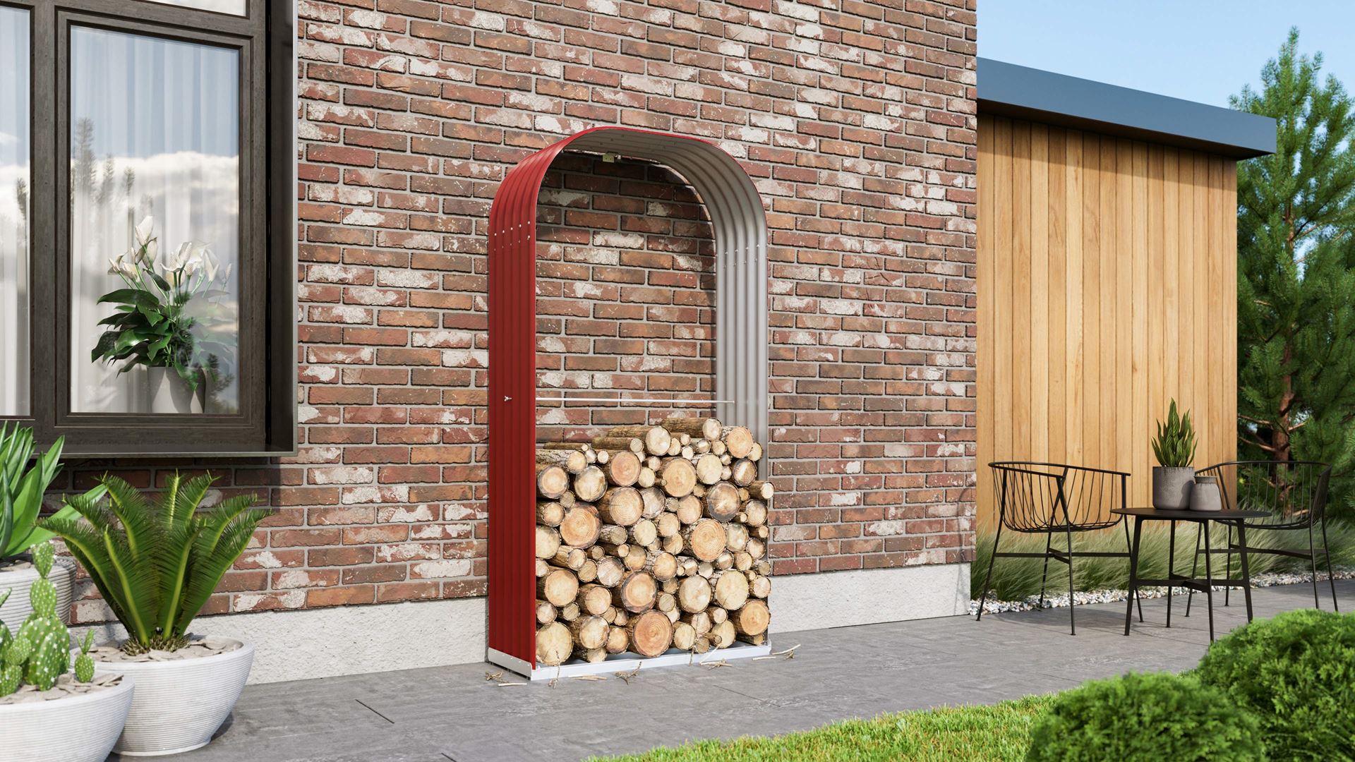 Vitavia Houtopslag Ardor 401 - hoog - robijnrood - Houtopslag - L200 cm hoog afbeelding