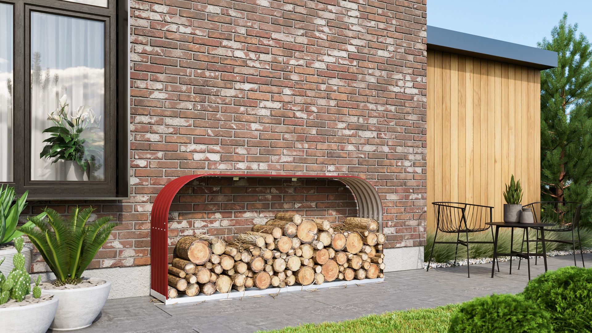 Vitavia Houtopslag Ardor 401 - vlak - robijnrood - Houtopslag - L100 cm hoog afbeelding