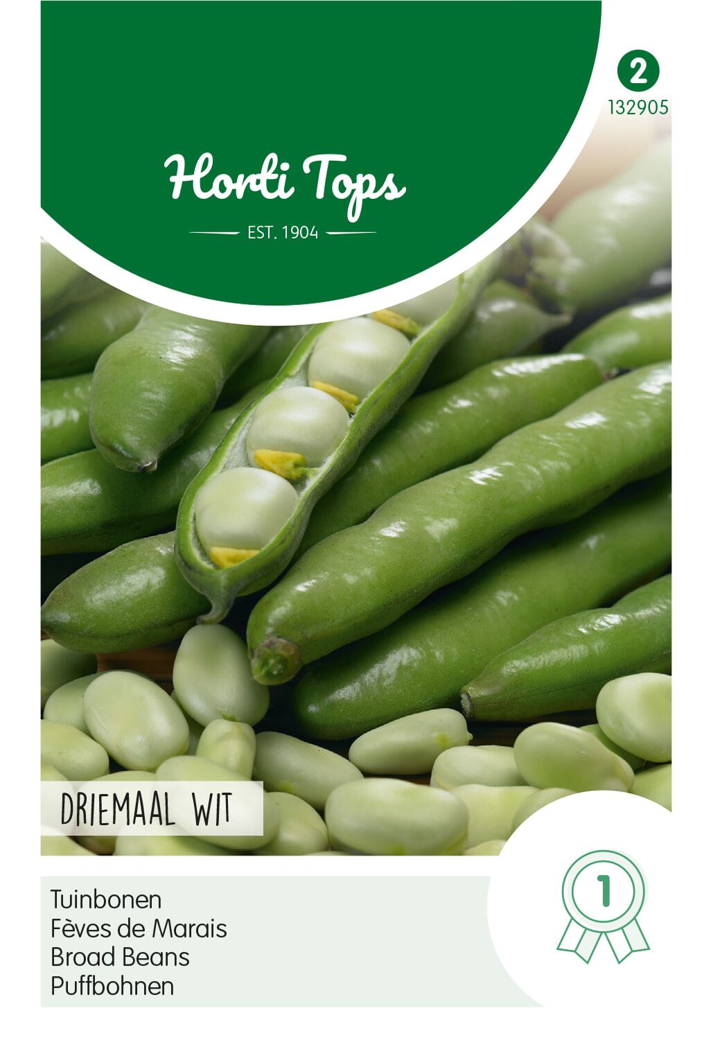 Horti Tops Tuinbonen Driemaal Wit afbeelding