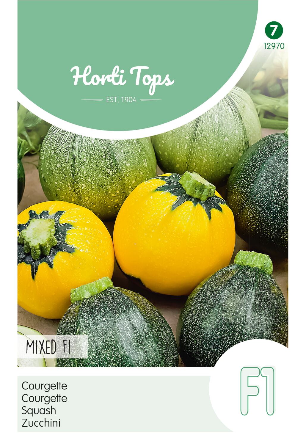Horti Tops Courgette zaden - ronde F1 soorten - gemengd afbeelding