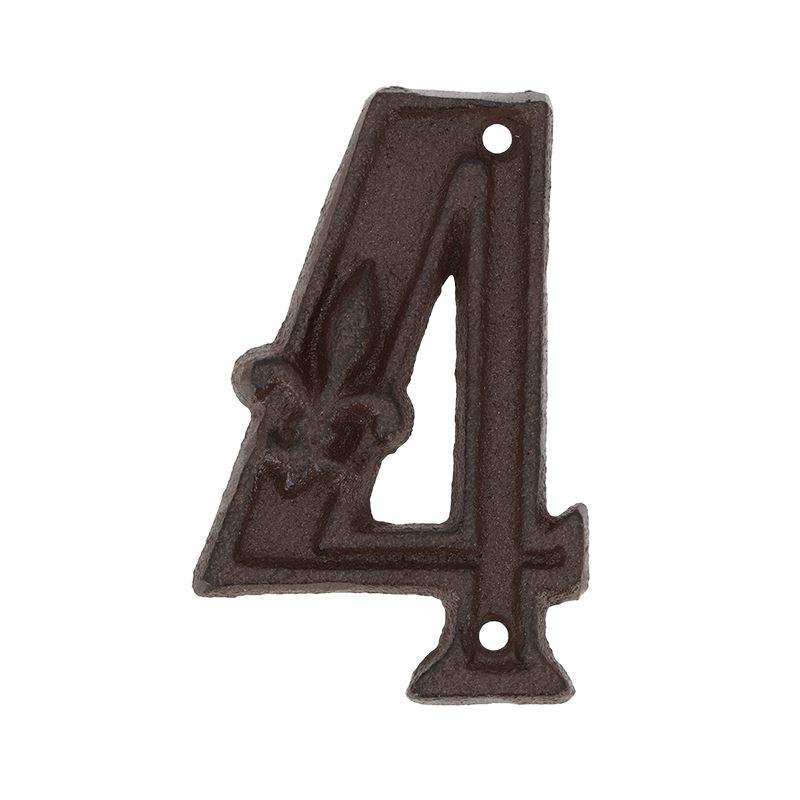 Esschert Design huisnummer 4 - LxBxH: 7,4x1,2x11,7cm afbeelding