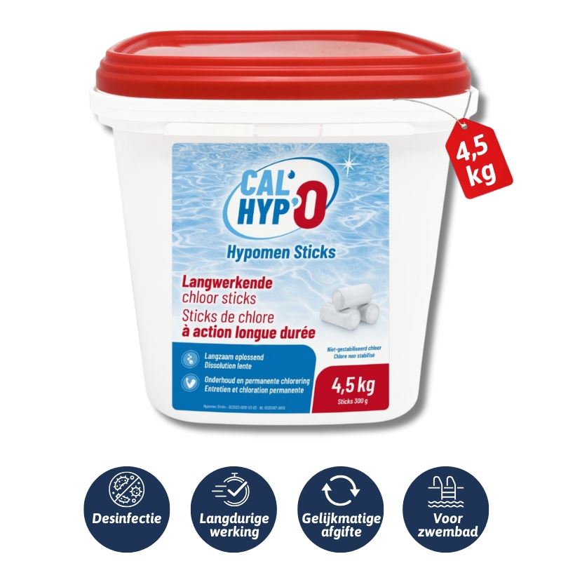 Hypomen Cal'Hypo - langwerkende chloorsticks 4,5kg - 15 sticks van 300g afbeelding