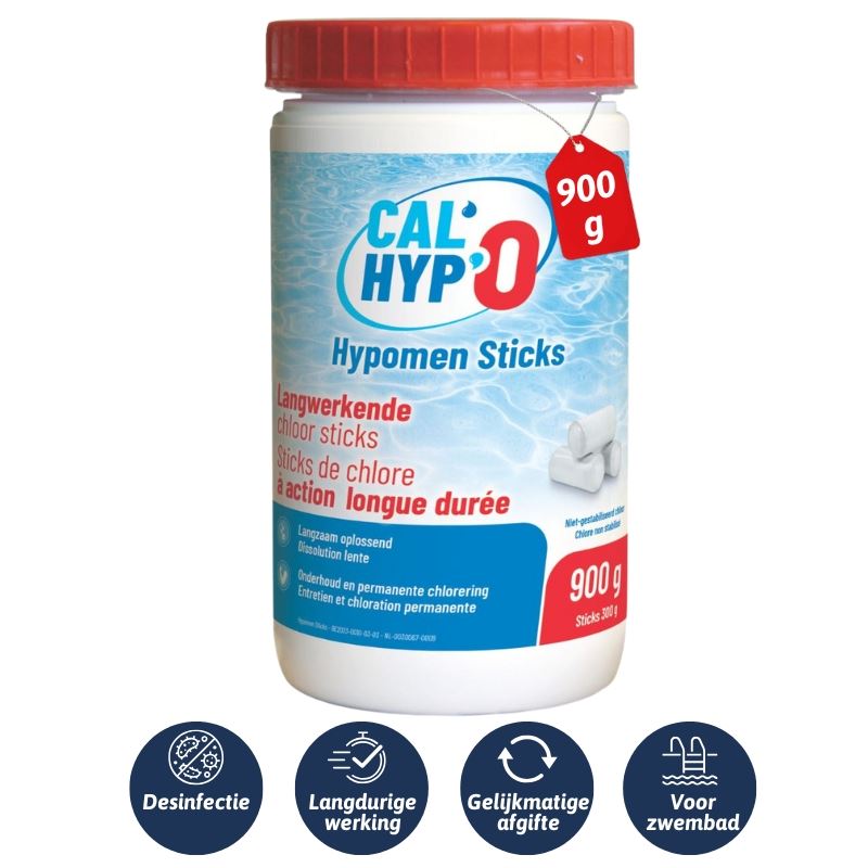 Hypomen Cal'Hypo - langwerkende chloorsticks 900g - 3 sticks van 300g afbeelding
