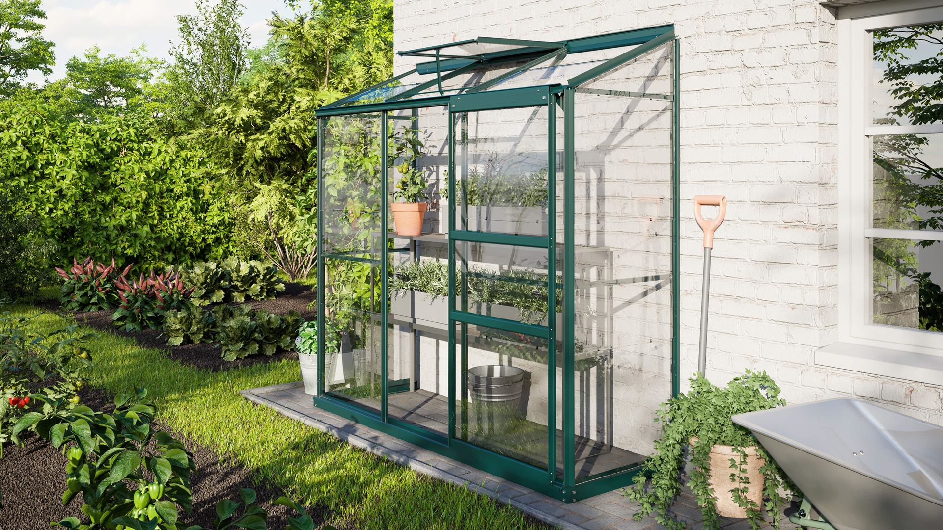 Vitavia Ida muurserre - 1,3m² - Donkergroen afbeelding