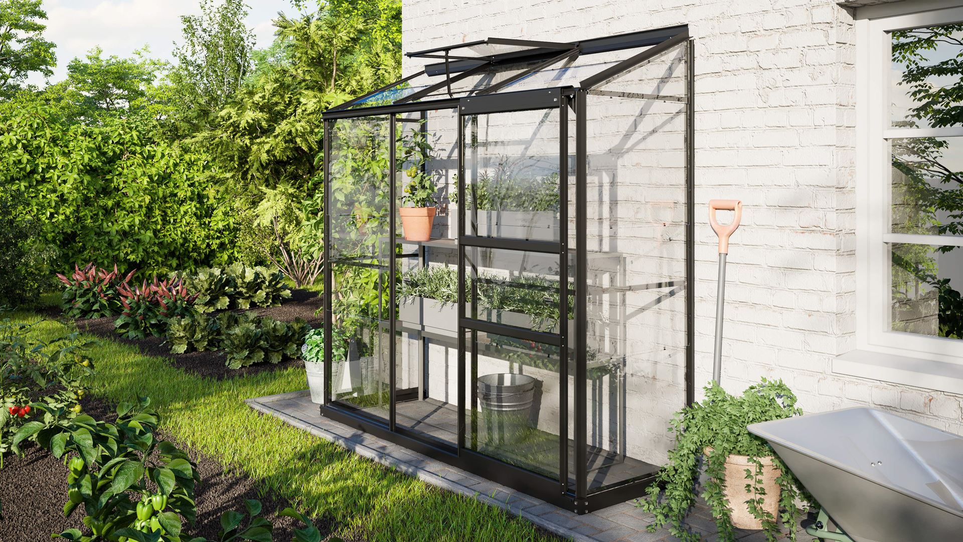 Vitavia Ida muurserre - 1,3m² - Zwart afbeelding
