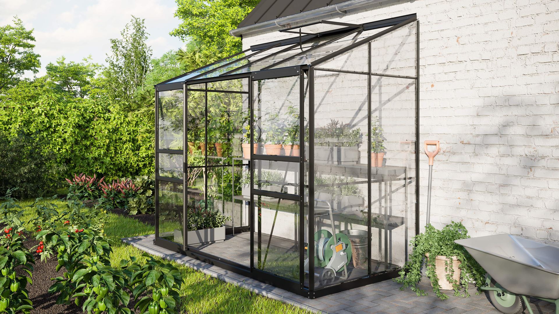 Vitavia Ida muurserre - 3,3m² - Zwart afbeelding