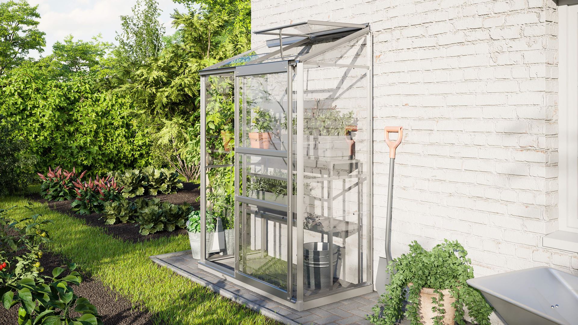 Vitavia Ida muurserre - 0,9m² - Aluminium afbeelding