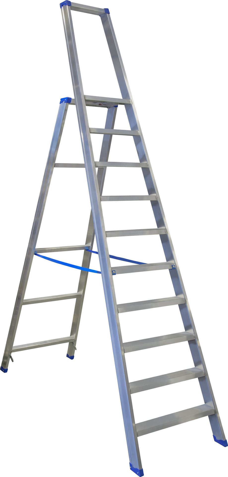 Escalo sparta aluminium - Industriële aluminium trapladder met beugel - 10 treden afbeelding