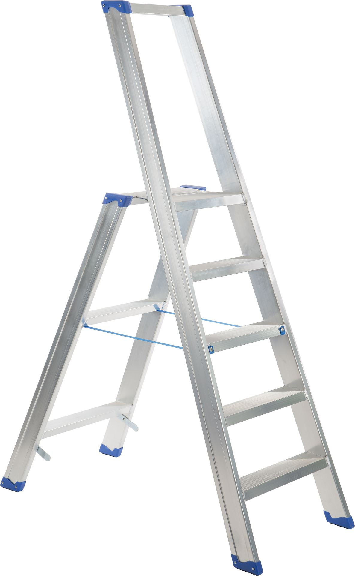 Escalo sparta aluminium - Industriële aluminium trapladder met beugel - 5 treden afbeelding
